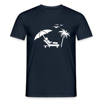 Cadeau de chaise longue de plage soleil d'été - T-shirt homme - marine - Devant - AI Model Male 178 light (178cm)