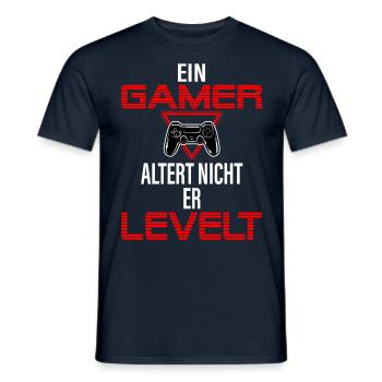 Ein Gamer altert nicht er Levelt Controller - Männer T-Shirt - Navy - Vorne - AI Model Male 178 light (178cm)