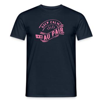 AU Pair - Men's T-Shirt - navy - Front - AI Model Male 178 light (178cm)