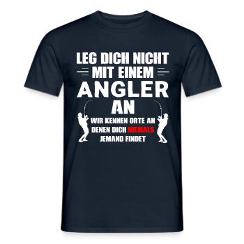 Leg dich nicht mit einem Angler an - Männer T-Shirt - Navy - Vorne - AI Model Male 178 light (178cm)