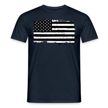 American Flag Black &White Vintage - T-shirt homme - marine - Devant - AI Model Male 178 light (178cm)