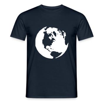 Globe terrestre globe planète bleue - T-shirt homme - marine - Devant - AI Model Male 178 light (178cm)
