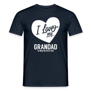 Ich liebe meinen Opa Bester Opi Großvater - Männer T-Shirt - Navy - Vorne - AI Model Male 178 light (178cm)