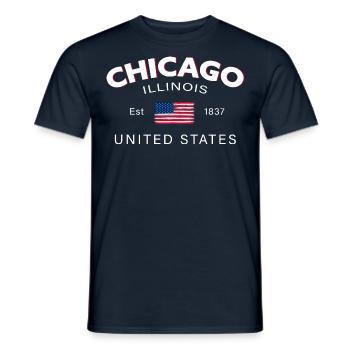 Chicago Illinois United States Flag - Men's T-Shirt - navy - Front - AI Model Male 178 light (178cm)