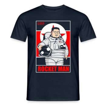 Rocketman Kim - Men's T-Shirt - navy - Front - AI Model Male 178 light (178cm)