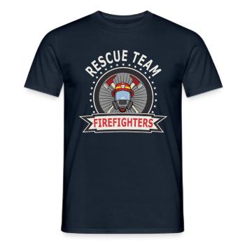 Rescue Team Firefighters Volunteer Fire Brigade - Men's T-Shirt - navy - Front - AI Model Male 178 light (178cm)