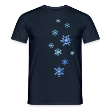 Étoiles de neige, flocons de neige - T-shirt homme - marine - Devant - AI Model Male 178 light (178cm)