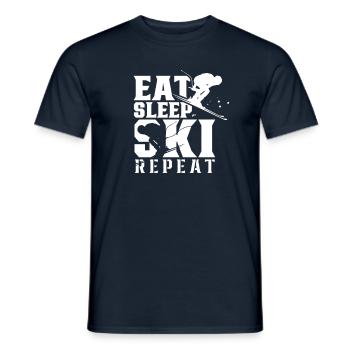 Eat Sleep Ski Repeat Skis de ski - T-shirt homme - marine - Devant - AI Model Male 178 light (178cm)