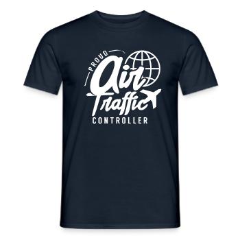 Fier contrôleur de la circulation aérienne profession de contrôle de la circulation aérienne de l'espace aérien - T-shirt homme - marine - Devant - AI Model Male 178 light (178cm)