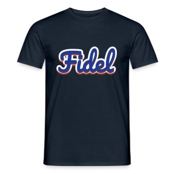 Fidel surname first name name day Spain Cuba - Men's T-Shirt - navy - Front - AI Model Male 178 light (178cm)