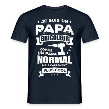 PAPA BRICOLEUR - T-shirt homme - marine - Devant - AI Model Male 178 light (178cm)