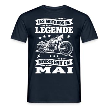 ANNIVERSAIRE MOTARD DE MAI - T-shirt homme - marine - Devant - AI Model Male 178 light (178cm)