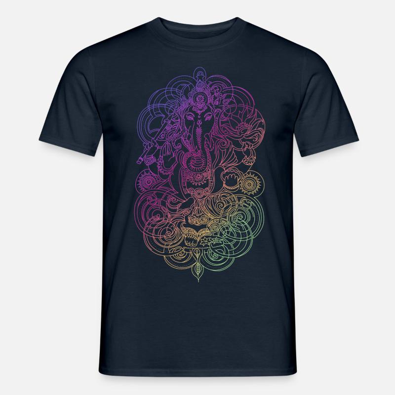 Ganesh rainbow - Männer T-Shirt - Navy