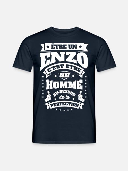 NOM - PRÉNOM - ENZO - T-shirt homme - marine