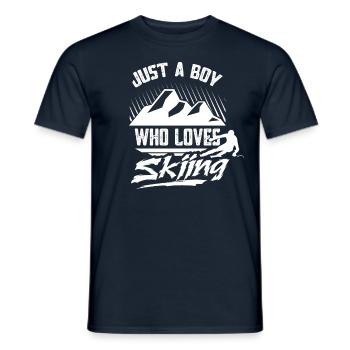 Nur Ein Junge Der Skifahren Liebt Skifahrer Ski - Männer T-Shirt - Navy - Vorne - AI Model Male 178 light (178cm)