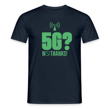 5G? No thank you! Opponents mobile 5G radiation - Men's T-Shirt - navy - Front - AI Model Male 178 light (178cm)
