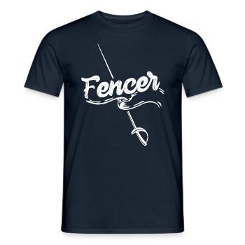 Fechter Hobby Degen Fechtsport Fechten - Männer T-Shirt - Navy - Vorne - AI Model Male 178 light (178cm)