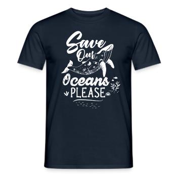 Rettet Unsere Ozeane Bitte Tierrettung Retter - Männer T-Shirt - Navy - Vorne - AI Model Male 178 light (178cm)