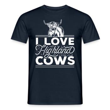 I love highland cattle highland cattle highland - Men's T-Shirt - navy - Front - AI Model Male 178 light (178cm)