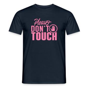 Please do not touch hands Just look fingers away - Men's T-Shirt - navy - Front - AI Model Male 178 light (178cm)