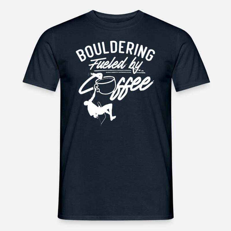 Bouldern Angetrieben durch Kaffee Boulderer - Männer T-Shirt - Navy