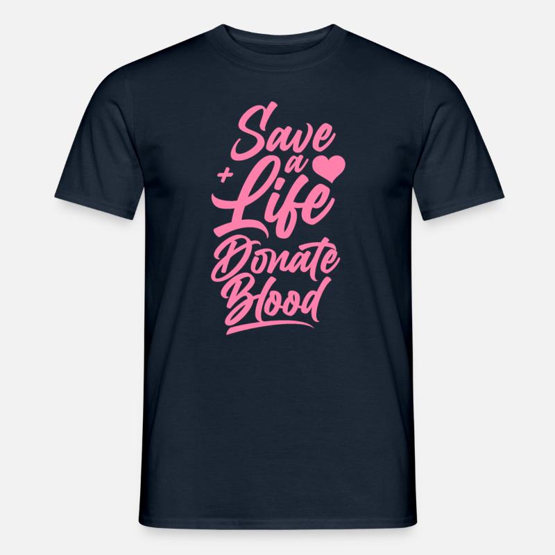 Blutspenden Blut Spenden Blutspende Blutspender - Männer T-Shirt - Navy