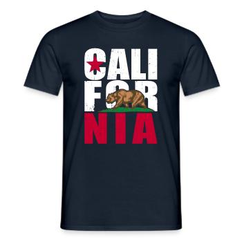 California State Flag Bear - T-shirt homme - marine - Devant - AI Model Male 178 light (178cm)