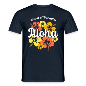 Aloha Island Of Paradise - Männer T-Shirt - Navy - Vorne - AI Model Male 178 light (178cm)