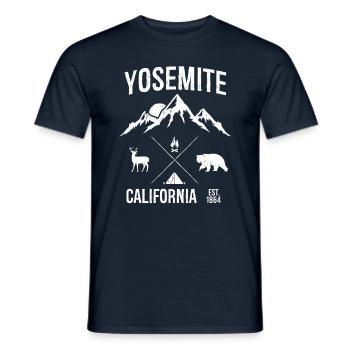 Yosemite California - T-shirt homme - marine - Devant - AI Model Male 178 light (178cm)