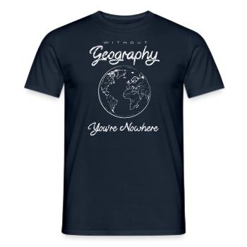 Geography, Geografie, Globus - Männer T-Shirt - Navy - Vorne - AI Model Male 178 light (178cm)