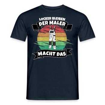 Locker bleiben, der Maler macht das - Männer T-Shirt - Navy - Vorne - AI Model Male 178 light (178cm)