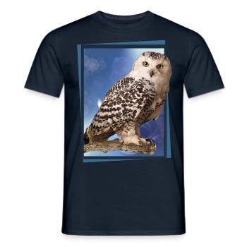Snowy owl - Men's T-Shirt - navy - Front - AI Model Male 178 light (178cm)