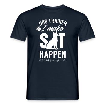 Dog Trainer Dog School Dog Handler Saying - Men's T-Shirt - navy - Front - AI Model Male 178 light (178cm)