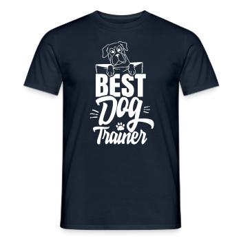 Best Dog Trainer Dog School Dog Handler Saying - Men's T-Shirt - navy - Front - AI Model Male 178 light (178cm)