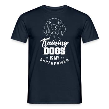 Dresser les chiens est mon école de chiens superpuissance - T-shirt homme - marine - Devant - AI Model Male 178 light (178cm)