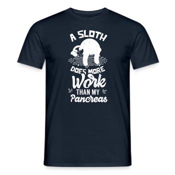 Un paresseux fonctionne plus que le pancréas - T-shirt homme - marine - Devant - AI Model Male 178 light (178cm)