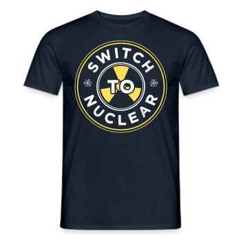 Switch to nuclear energy Nuclear power Nuclear power - Men's T-Shirt - navy - Front - AI Model Male 178 light (178cm)