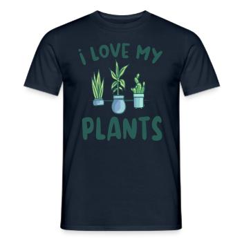 I love my plants gardener garden plant - Men's T-Shirt - navy - Front - AI Model Male 178 light (178cm)