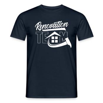 Équipe Rénovation Constructeur Restauration Rénover - T-shirt homme - marine - Devant - AI Model Male 178 light (178cm)