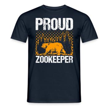 Stolzer Zoowärter Beruf Zoopfleger Zoo - Männer T-Shirt - Navy - Vorne - AI Model Male 178 light (178cm)