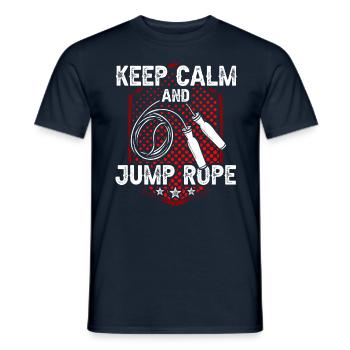 Keep calm and jump rope Jump rope - Men's T-Shirt - navy - Front - AI Model Male 178 light (178cm)