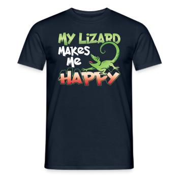 My Lizard Makes Me Happy Lizard Lizard Lizard - Men's T-Shirt - navy - Front - AI Model Male 178 light (178cm)