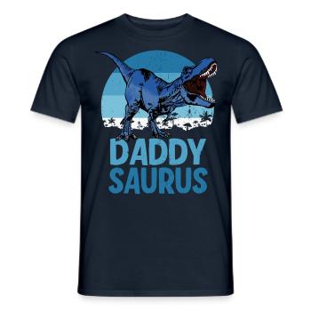 Daddy Saurus Dadsaurus Dinosaur Family - Men's T-Shirt - navy - Front - AI Model Male 178 light (178cm)
