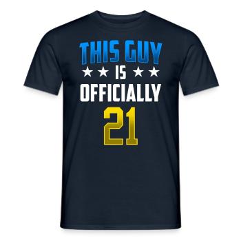 This guy is officially 21 birthday party - Men's T-Shirt - navy - Front - AI Model Male 178 light (178cm)