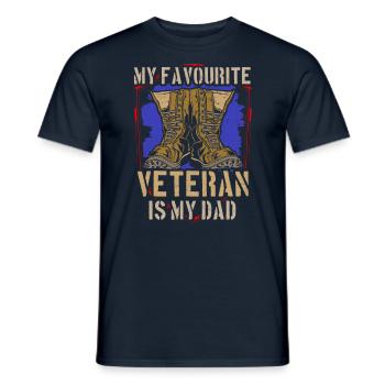 My favorite veteran is my father military - Men's T-Shirt - navy - Front - AI Model Male 178 light (178cm)