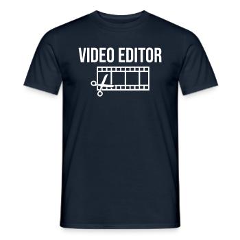 Video Editor Edit Filmeditor Film - Men's T-Shirt - navy - Front - AI Model Male 178 light (178cm)