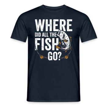 Où sont passés tous les poissons? Pêcheurs pêcheurs - T-shirt homme - marine - Devant - AI Model Male 178 light (178cm)