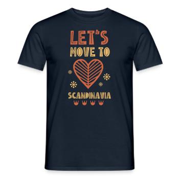 Nous déménageons en Scandinavie Scandinave Nordique - T-shirt homme - marine - Devant - AI Model Male 178 light (178cm)