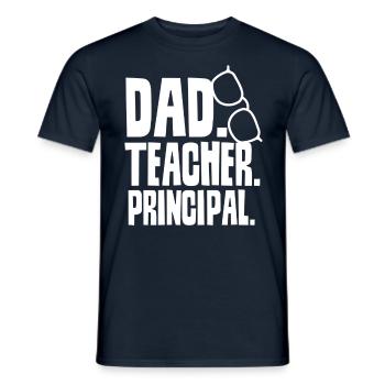 Father Teacher Principal Papa Homeschool Father's Day - Men's T-Shirt - navy - Front - AI Model Male 178 light (178cm)