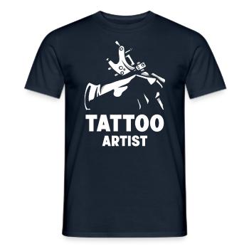 Tätowierer Tätowieren Tattoo Tattoostudio - Männer T-Shirt - Navy - Vorne - AI Model Male 178 light (178cm)
